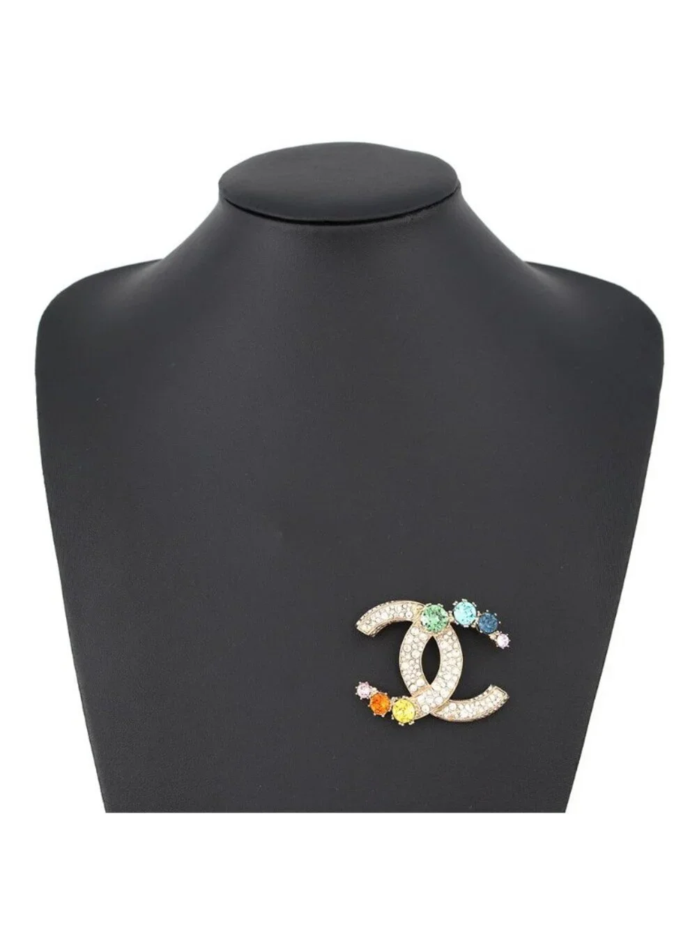 Chanel Brooch CC Logo Rhinestone